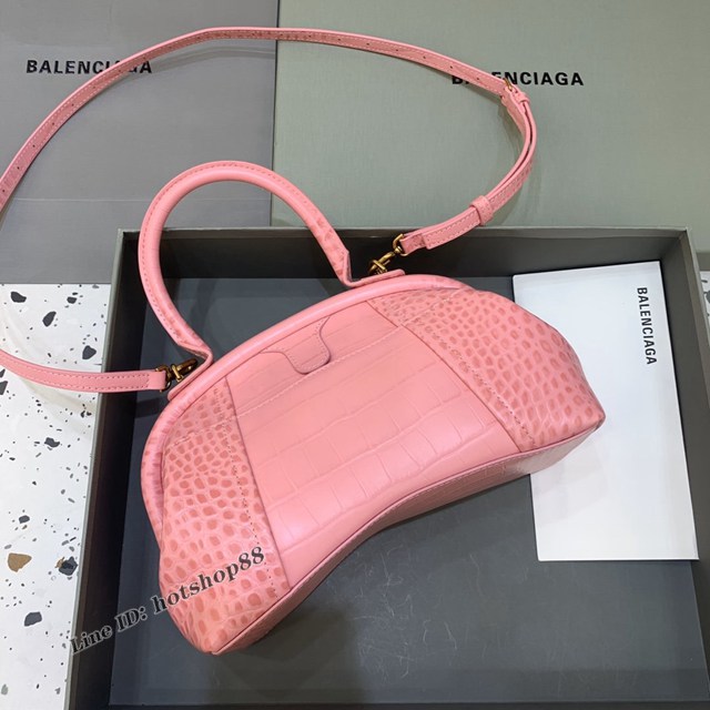 Balenciaga專櫃2022爆款鱷魚紋軟性牛皮手提肩背女包 巴黎世家Editor沙漏餃子包 fyj1162